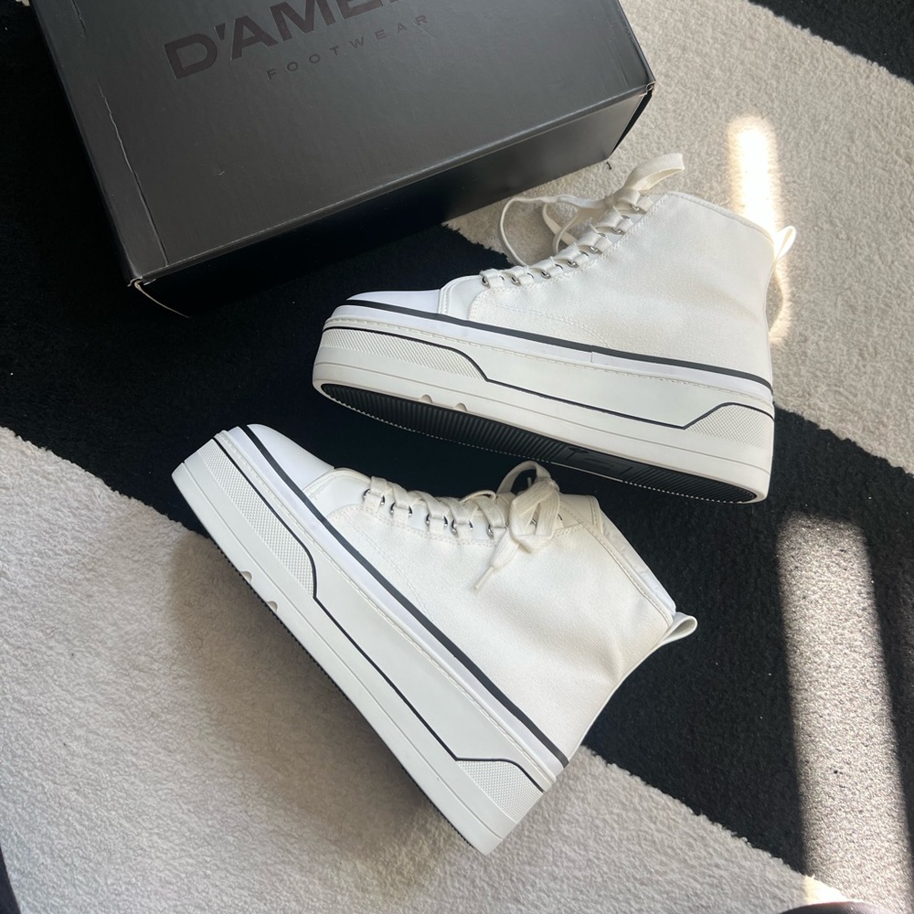 D’Amelio | Women's White High-Top Platform Sneakers